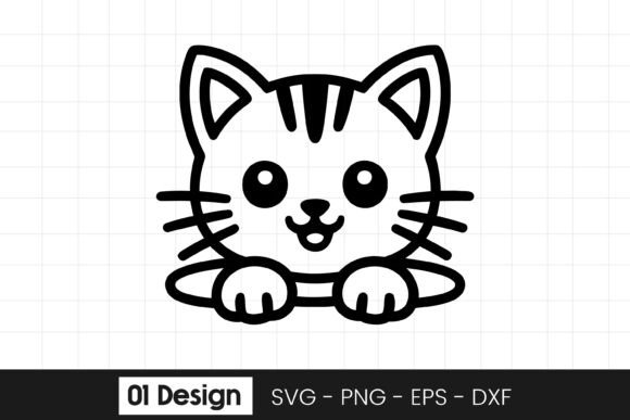 Cute Kitten Peek Outline: A Designer's Review