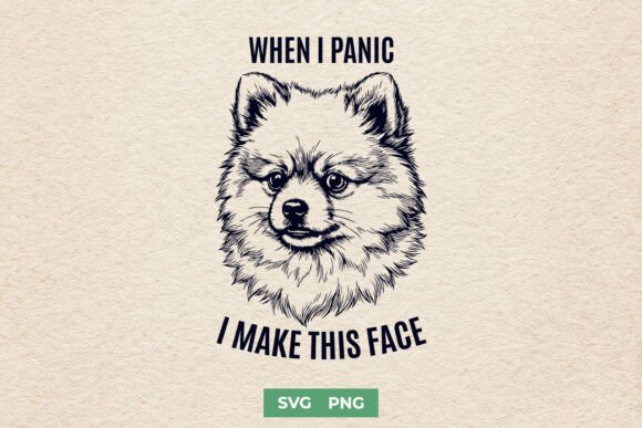 Funny Pomeranian Dog SVG - Anxiety PNG