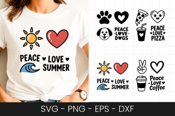 Peace Love Summer Cute Icons Design SVG Review