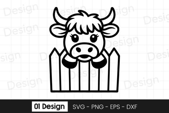 Review: Cute Baby Cow in Fence Cartoon SVG PNG for Embroidery