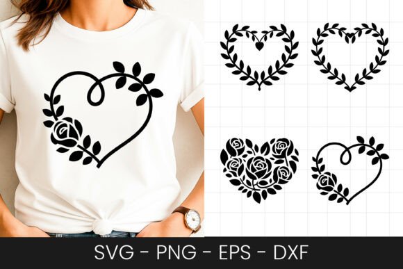 Review: Decorative Floral Heart Outline SVG PNG for Embroidery