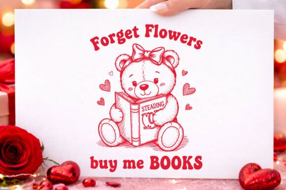 Review: Valentine Cute Book Lover Teddy Bear SVG for Stitching