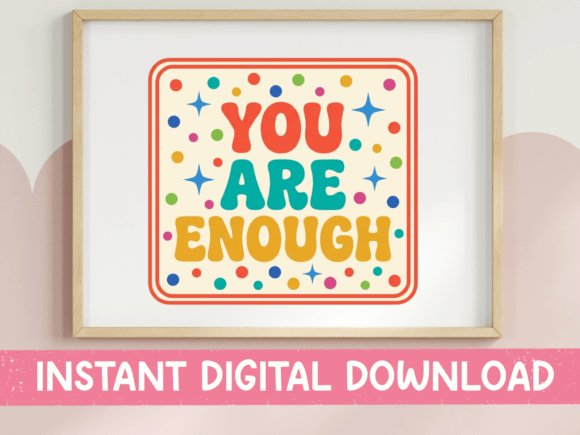 Review: You Are Enough Retro Colorful Quote for Embroidery