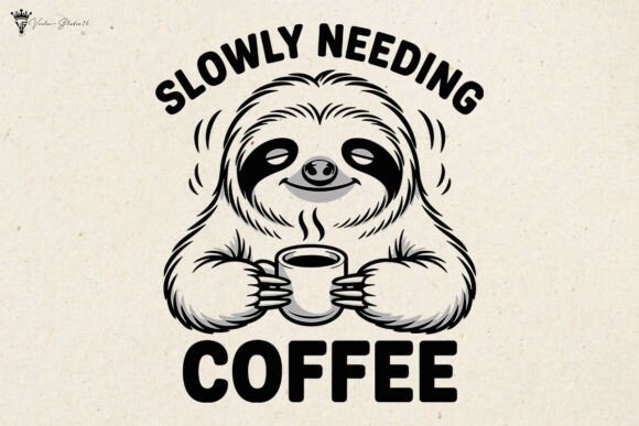 Slowly Needing Coffee Sloth SVG