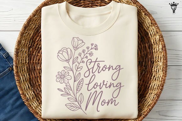 Strong Loving Mom Floral SVG